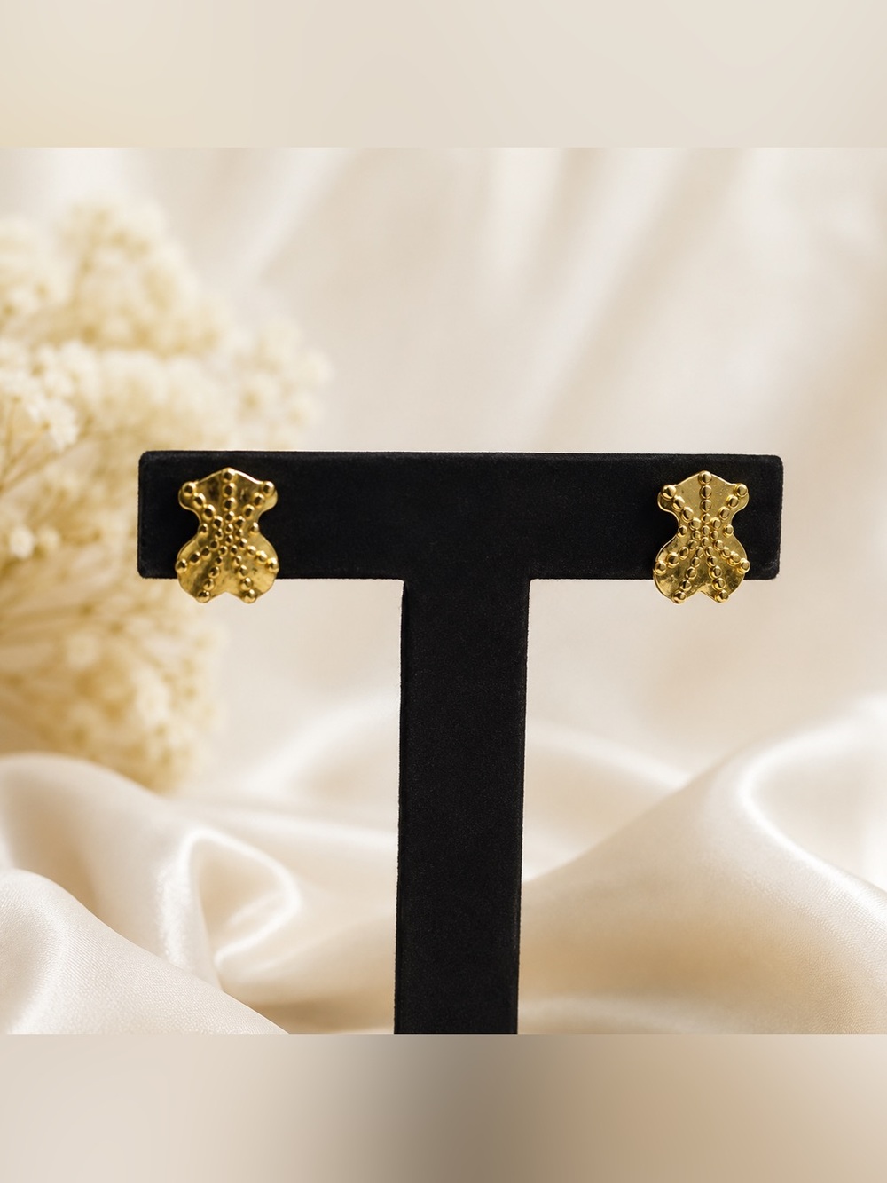 Gold Stud Earrings vermeil 925